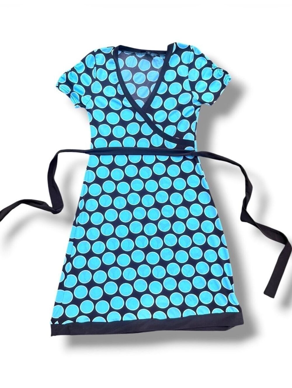 Polka Dot Wrap Dress Babydoll Y2K City Triangles S